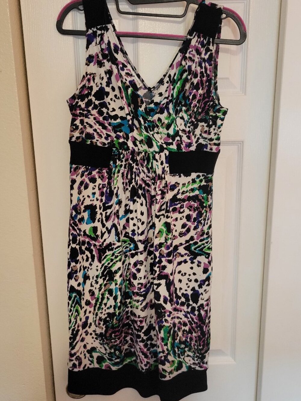 London Style Rainbow Leopard Print Dress